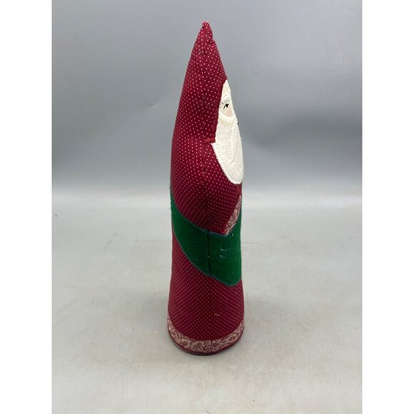 handmade vintage plush Christmas Santa figurine decor red bag 1989 13.5" READ - Picture 8 of 10